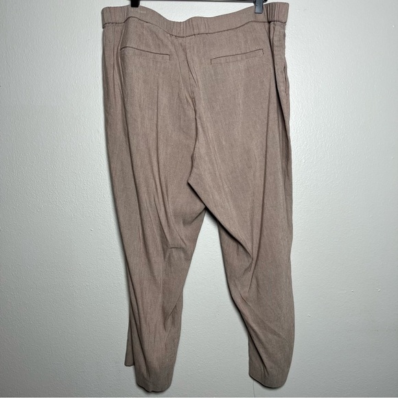 J. Jill Love Linen Pants XL Petite Tan Pull On Anke Crop Coastal Lagenlook Lagum - Picture 4 of 6